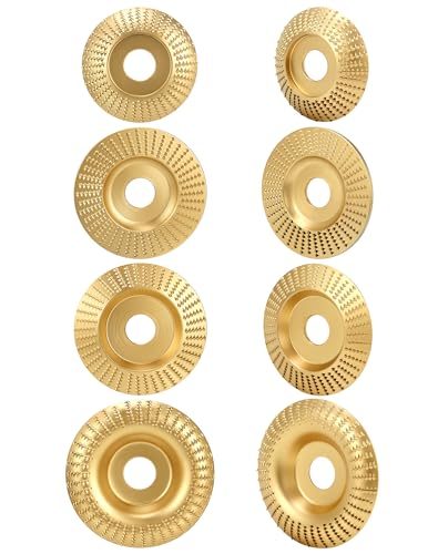 QWORK® 4 Stück Holzschleifscheibe Winkelschleifer, Innendurchmesser 22.2 mm für Winkelschleifer, Ideal zum Holzformen, Schnitzen und Polieren