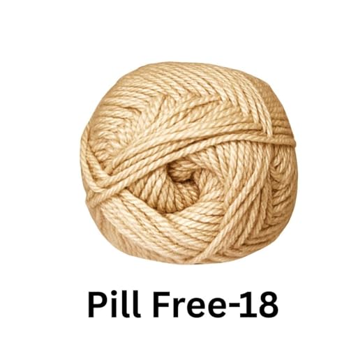 Image of VCR Soft Brown Yarn, Pill-Free Soft Knitting Yarn, 100 Grams Hank, 263 Meters Length, Low-Pill Acrylic Yarn, Soft Crosia Threads, Pack of 1, Suitable for Beanies, Caps and Gloves