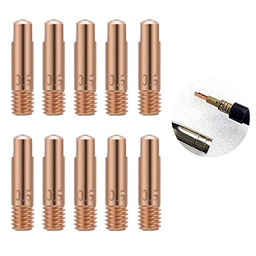 SZINWYX 10pcs Contact de Buses 0,6mm Soudure Pointe de Tube Contact M6 Kit d'accessoires pour Torche de Soudage, Accessoires de Pistolet Torche 15AK Torch Consumables pour MIG/MAG MB15