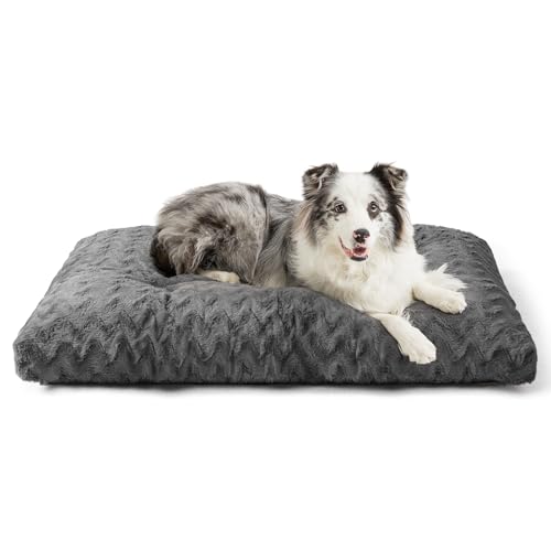 EHEYCIGA Washable Large Dog Bed for Crate, 36x27 Inch Pet Bed, Charcoal
