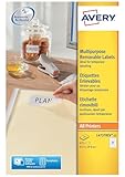 AVERY - 675 Étiquettes Amovibles Blanches Personnalisables - Format 63,5 x 29,6 mm - Impr...