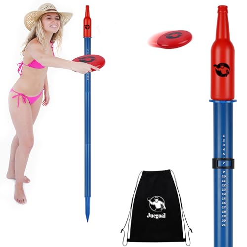 Juegoal Outdoor Flying Disc Game Set Upgrade, Yard Games Bottle Drop Frisbee Set for Family Adults and Kids, Outside Fun Disc Toss Game for Beach Lawn Backyard Park Camping