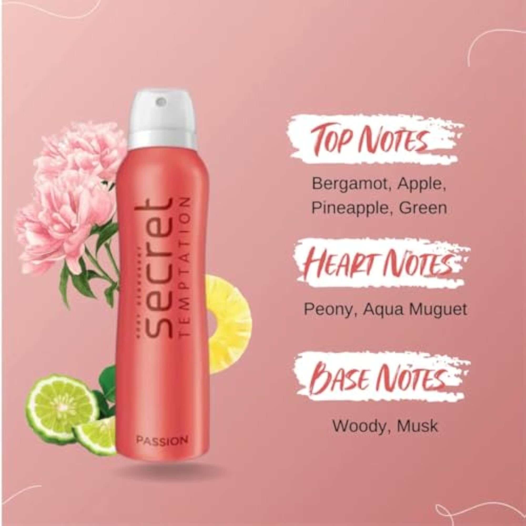 Secret Temptation Passion and Pink Deodorant Pack of 2
