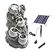 Produktbild esotec Solar Felsen Kaskadenbrunnen, Akku, LED, Gartenliebhaber Geschenk, freistehender Springbrunnen, Gartenbrunnen Wasserspiel, Katzenbrunnen Zierbrunnen, dunkelgrau, H=30cm, außen, 101322