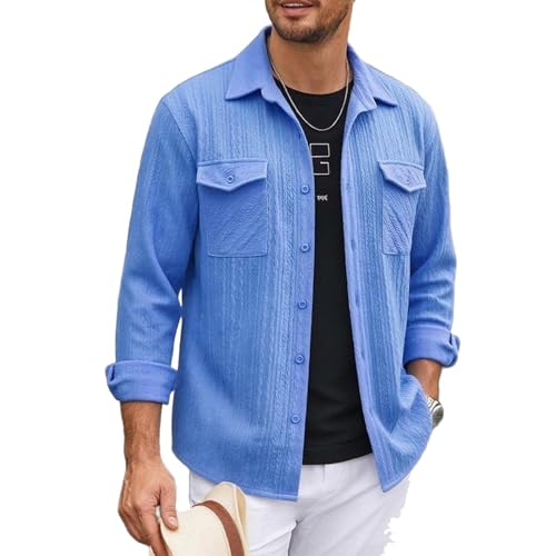 Chemise homme manche longue décontracté haut mode respirant et classique