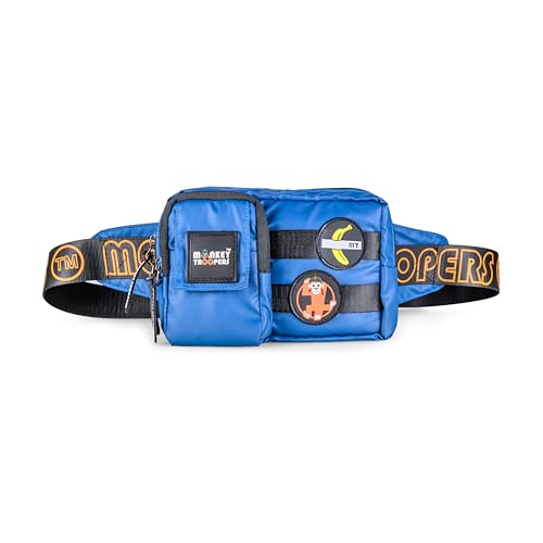 Image of Monkey Troopers Webby Waist Bag, Crossbody, Chest Bag for Men Women Girls Boys, Lightweight, Durable, Travel, Hikking, Casual, Dailyuse, Water Resistant (Blue)