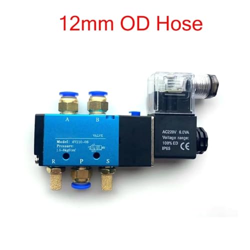Électrovanne 4V210-08 DC 12V à commande magnétique à 5 voies et 2 positions