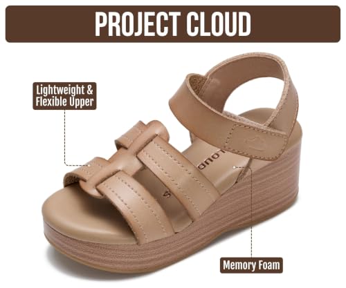 Image of Project Cloud Girls Sandals with Adjustable Buckle Wedge Sandals 2026