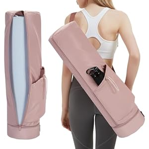 sportsnew Yoga Mat Bag Large with Carrying Strap, Bottle Pocket and Wet Compartment, Long Pilates Bag with Full Zipper for Thick Mat, Patent Pending