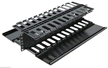 2U Horizontal Double Sided Finger Duct Cable Manager 19 Inch Rack Mount