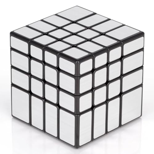Image of SengSo Mirror 4x4 Shape Mod Speed Cube | Silver Finish | World's First Mass-Produced 4x4x4 Mirror Cube, Shape-Shifting Logic Puzzle for Advanced Solvers, Silver