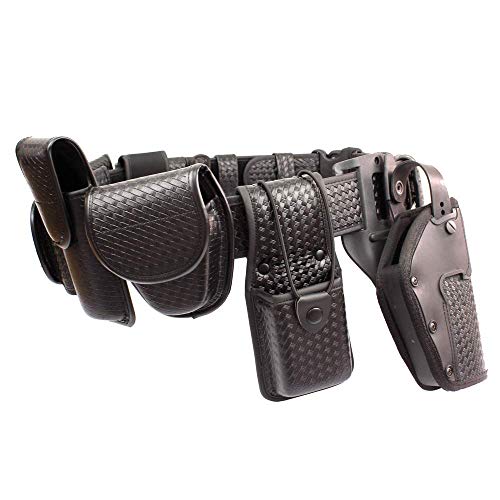ROCOTACTICAL 10-in-1 Police Duty Utility Belt Rig, Sentinel Duty Web Belt, Modular Law Enforcement Duty Belt with Pouches-Handcuff Case, Radio Pouch, Pistol Holster, Light Holder, Medium