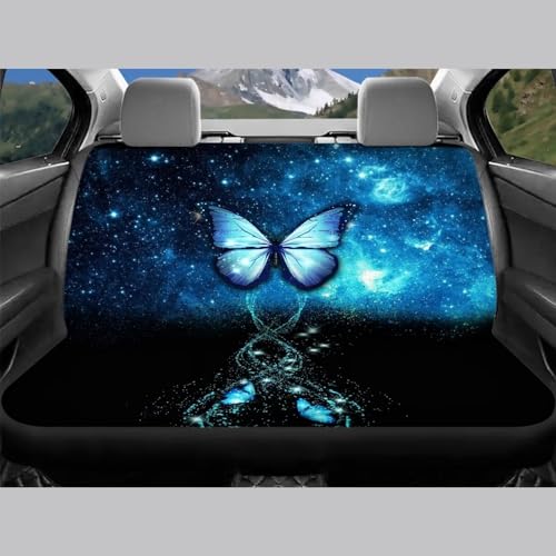 SEANATIVE Blue Butterfly Car Accessories Set Back Seat Protector with Front Seat Covers Full Set of 4 Packs Universal Fit Most Cars Car Interior Accessories - Thumbnail 5