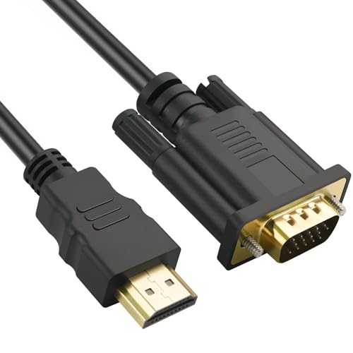 GR Deals HDMI to VGA Cable, 1080P@60Hz Gold Plated HDMI to VGA Digital Video Converter Cable for Projector, Desktop, Laptop, Monitor, HDTV - 1.8M