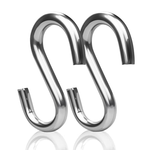 3.2 Inch Heavy Duty S Hooks (2-Pack), 550LB Capacity 304 Stainless Steel Hanging Hooks, Utility...