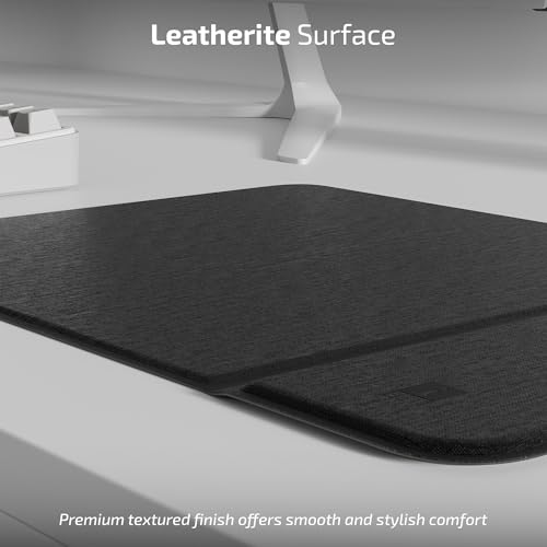 Image of iBall Tracky 200W, 15W Fast Wireless Charging Mousepad, Retractable Mobile Stand, Type C, Leatherite Surface, Anti-Skid Base, 7mm Slim, Smooth Glide, FOD Protection