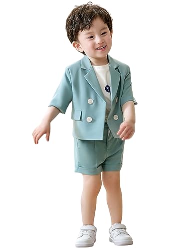 Veste à manches courtes garçon avec short costume chic daily