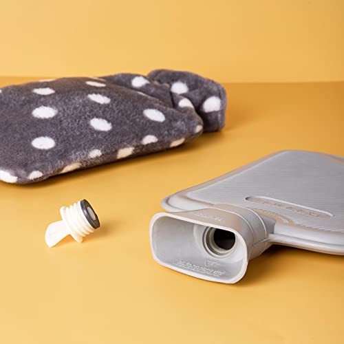 Hometop Premium Classic Rubber Hot Or Cold Water Bottle With Soft Fleece Cover (2 Liters,Gray) #TOP2