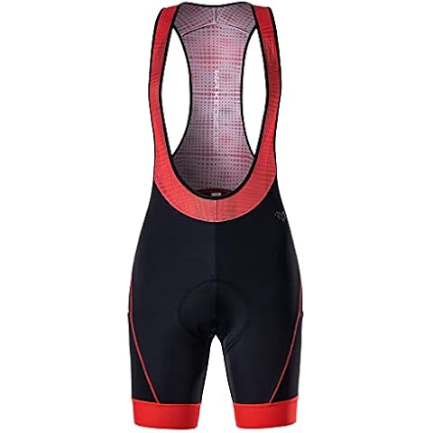 MY KILOMETRE Womens Cycling Bike Bib Shorts Women Bicycle Riding Pants Padded Cycle Bib Shorts, Scarlet, S Cover