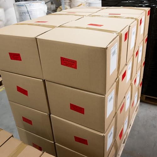 MD Labels Warnetiketten auf rolle 100x50mm CAUTION Heavy package over 15kg 500 Stück- Paketaufkleber für Amazon Vendor & FBA Fulfillment Paketaufkleber