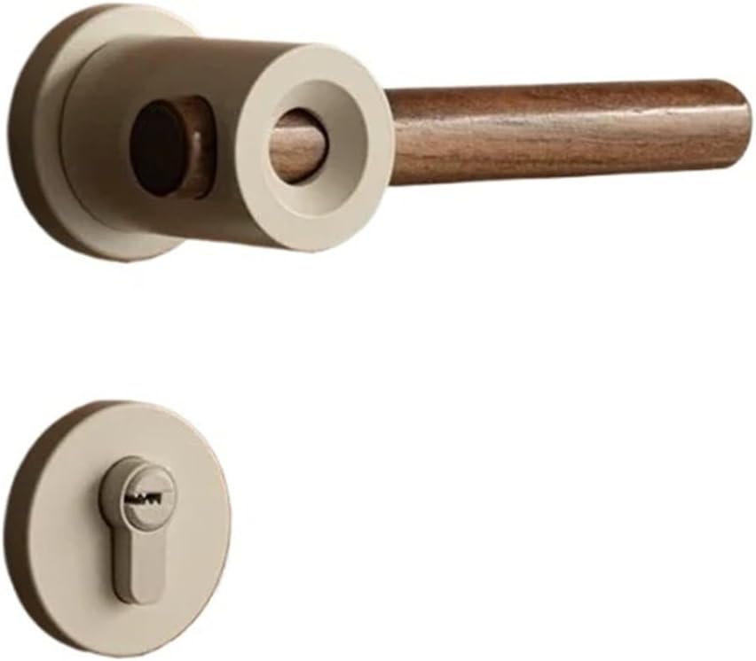 Handle Safety Door Lock Bedroom Split Lock Silent(White-Magnetic Lock)