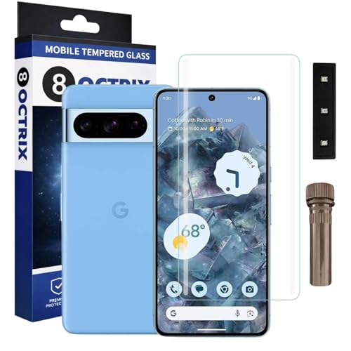 Image of Curved UV Tempered Glass Screen Protector for Google Pixel 7 Pro| Transparent | Pack of 1 | Full Screen Coverage with UV Installation Kit