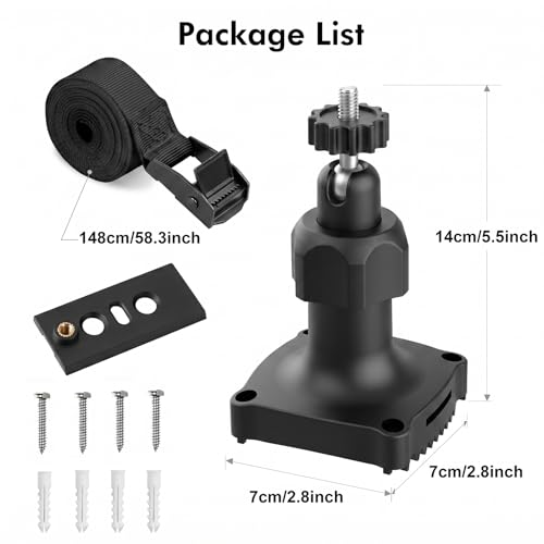 Adjustable Wall Mount Compatible with Ring Spotlight Cam Pro/Plus (Battery), Ring Stick Up Cam (Battery), Outdoor Security Camera Mount with Strap for Wall, Pole or Tree Installation, Black by ALERTCAM - Used condition - Image 7