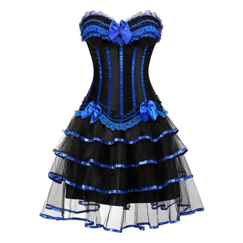 Costume steampunk d'exception avec corset court rayé et finitions dentelle