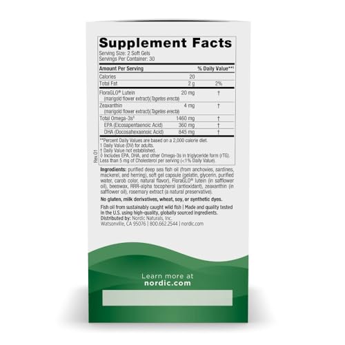 Nordic Naturals Vision Support w/Lutein, Zeaxanthin & FloraGLO - 60 Count - image 2
