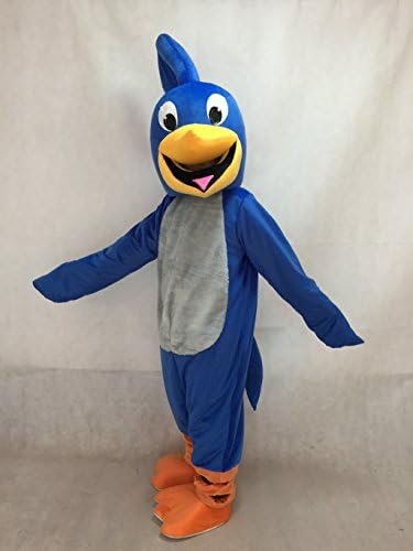 Cute Blue Roadrunner Mascot Costume