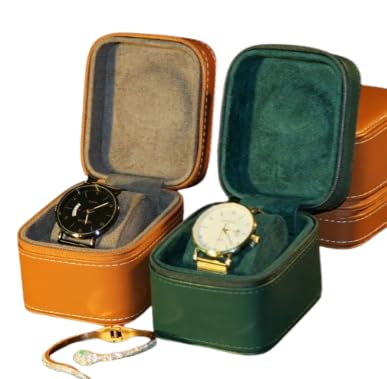 Slot Watch Keeping Box for Men Women PU Leather Watch Organizer Round Case Watch Holder Pouch for Travel (B0CMJ47YRS) Amazon Price History, Amazon Price Tracker