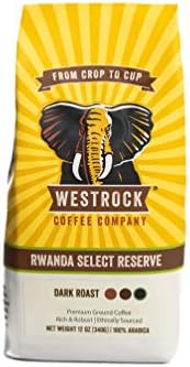 Westrock Coffee Company Rwanda Select Reserve, Dark Roast, 12-ounce Ground (1 Pack)