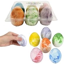 Chochkees 6-Pack Easter Marbelized Egg Chalk, Sidewalk Chalk for Kids, Easter Basket Stuffers Gifts Fillers, Perfect For Easter Egg Hunt, Party Favors, 2.5" Inch