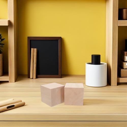 SEWACC 2pcs Basswood Wood Craft Blocks for Carving and Whittling, 3x3x3 Inch Unfinished Wooden Cubes, Retain Shape and Easy to Trim for Beginners and Professionals Exploring New Hobbies - Image 5