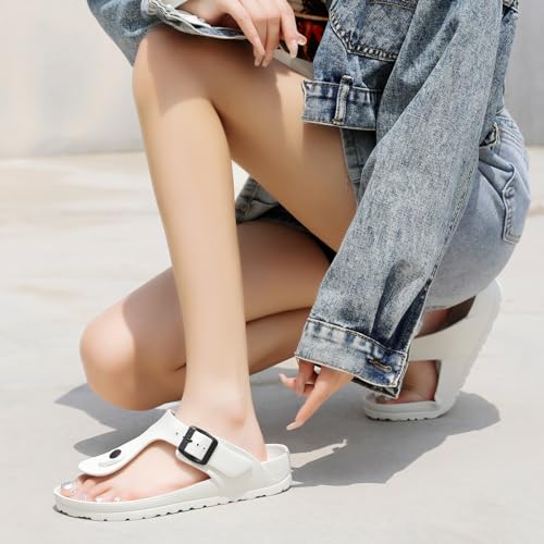 YUHITYGZGS Comfort Footbed EVA Thong Sandals for Women and Men Flip Flop with Arch Support Slip On Indoor Outdoor for Summer Beach Slides Adjustable Buckle4