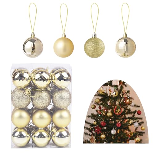 Alppihym 24 Stück pro Karton Weihnachtskugeln 4cm - Weihnachtsdeko...