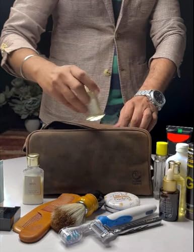 Rustic Town Full-Grain Leather Dopp Kit - alternate view 1 of 4