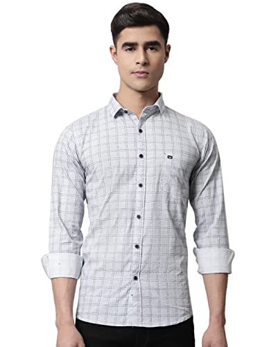 Image of Majestic Man Cotton Checkered Slim Fit Casual Shirt For Men