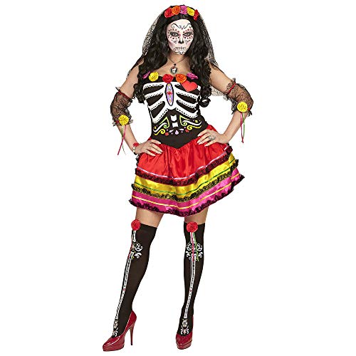 W WIDMANN MILANO Party Fashion - Costume Mujer Dia De Los Muertos, déguisement mexicain, mariée squelette, Jour des morts