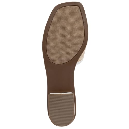 Jones New York Women's Raffia Slide Sandal - Woven Horsebit Buckle Mule with Gold Hardware and Square Toe - Vivera White Natural - Size 7.5 by Jones New York - Used condition - Image 6