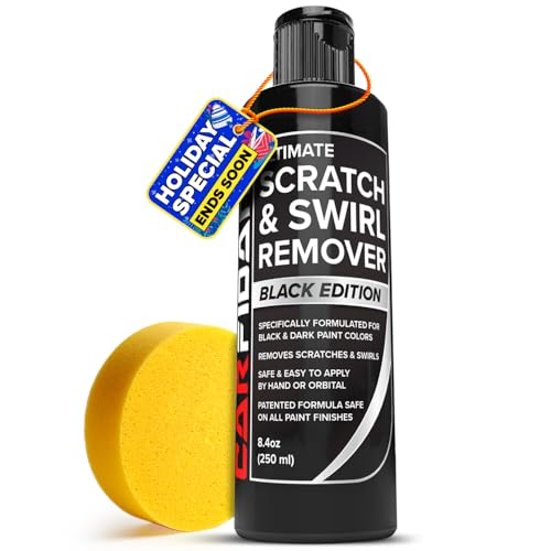 Carfidant Black Scratch and Swirl Remover - Car Scratch Remover for Paint Scratches - Polishing Compound for Cars Kit with Buffer Pad - Buffing Compound for Car Paint Restorer