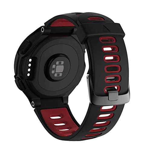 SumRioo Correa para Garmin Forerunner 235/Forerunner 230/Forerunner 220,Pulsera de Repuesto Deportivos Silicona para Garmin Forerunner 620/Forerunner 630/Forerunner 735XT   Negro/Rojo