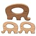 10pcs Natural Wooden Elephant Teether Toys Pendant Pure Natural Beech Wood Animal Teething Shape for Handmade Necklace/Bracelet (Elephant 10pcs)
