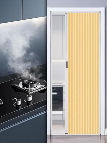 Porta pieghevole con pannello in tessuto non tessuto, design a fisarmonica personalizzata e serratura a doppia maniglia per divisione spaziale in cucina, camera da letto o ingresso