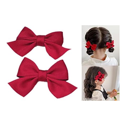 2pcs Hair Bows Alligator Clips Barrettes,Alligator Hair Clips Hair Accessories Bowknot Barrette Small Non-slip Bow Hair Clips Fashion Cute Ponytail Barrettes for Adult Teens Women School Wear Clips Cover