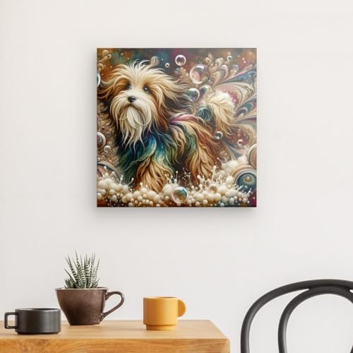 Impression sur toile chien dans le bain 60x60 cm pour decoration murale - 4