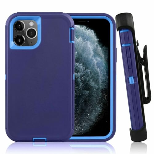 Coque iPhone 15 Plus antichoc CROWNNIE Queen violette avec protège-écran et clip ceinture