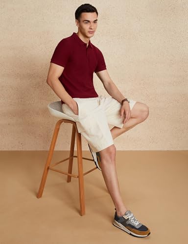 Image of Amazon Brand - Symbol Men's Cotton Rich Textured Polo Tshirts | Collar Plain Tshirts | Half Sleeves - Regular Fit (Available in Plus Sizes)