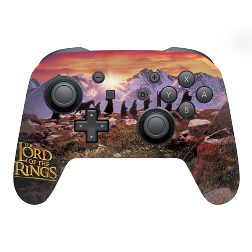 Head Case Designs Offizielle The Lord of The Rings The Fellowship of The Ring Gruppe Grafik Kunst Vinyl Haut Gaming Aufkleber Abziehbild Abdeckung kompatibel mit Nintendo Switch Pro Controller
