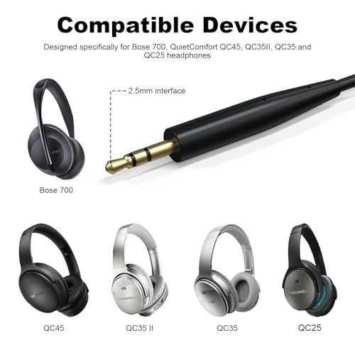 Cable USB C a 2,5 mm para Bose 700 auriculares cable aux tipo C para Samsung 2